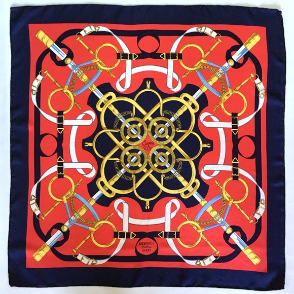 Hermes Accessories - HERMES Vintage Scarf Eperon D'Or 1986 Golden Spur